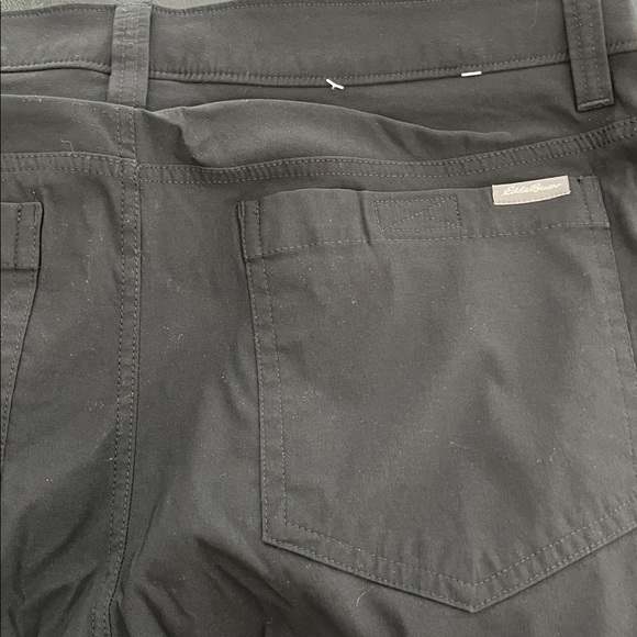 EDDIE BAUER Fleece Lined Tech Pants Men's Sz 34x30 Water Resistant Black UPF 50+ - Picture 4 of 7